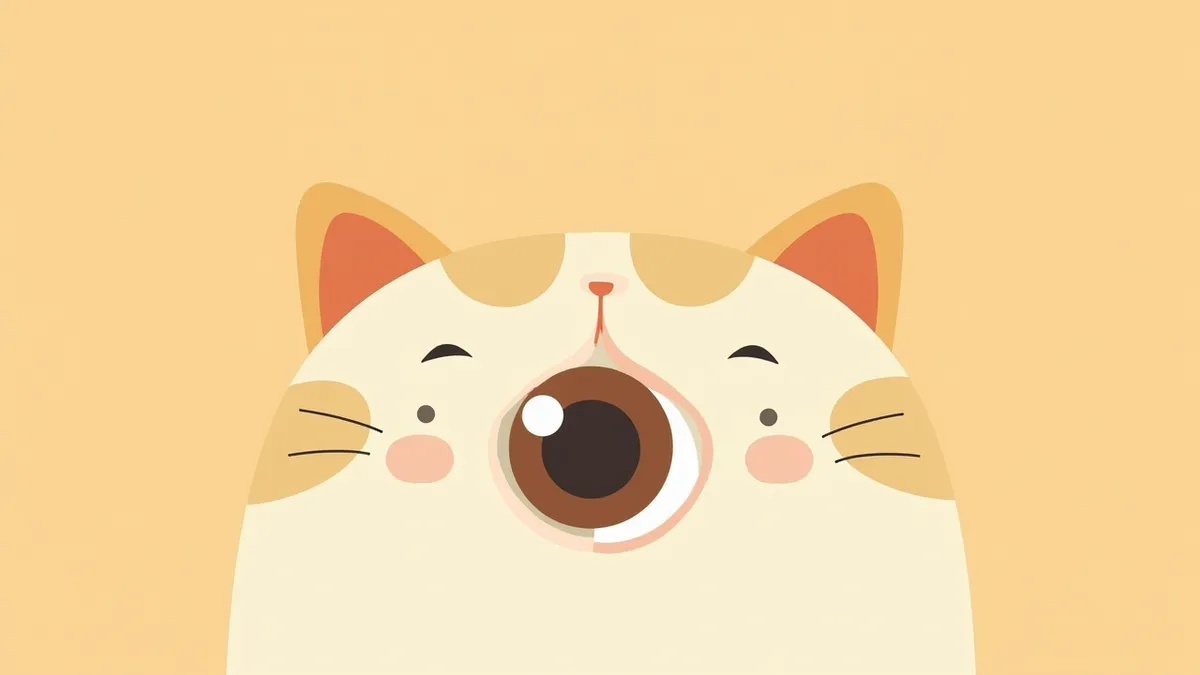 고양이 눈에 안검내반 증상이 나타난 모습