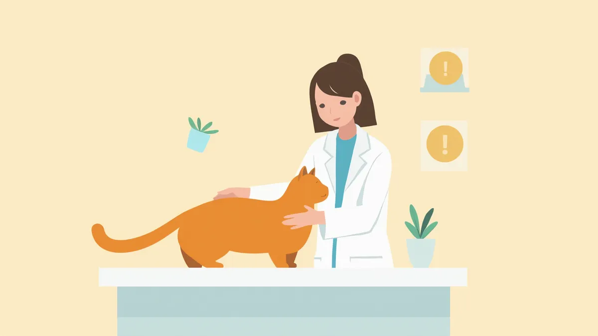 고양이 간질발작 진단 중인 수의사