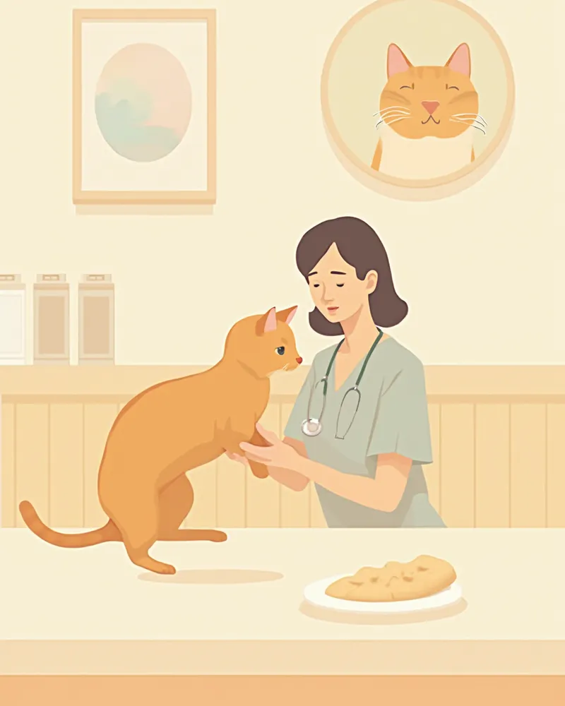 고양이 항경련 치료 중인 수의사