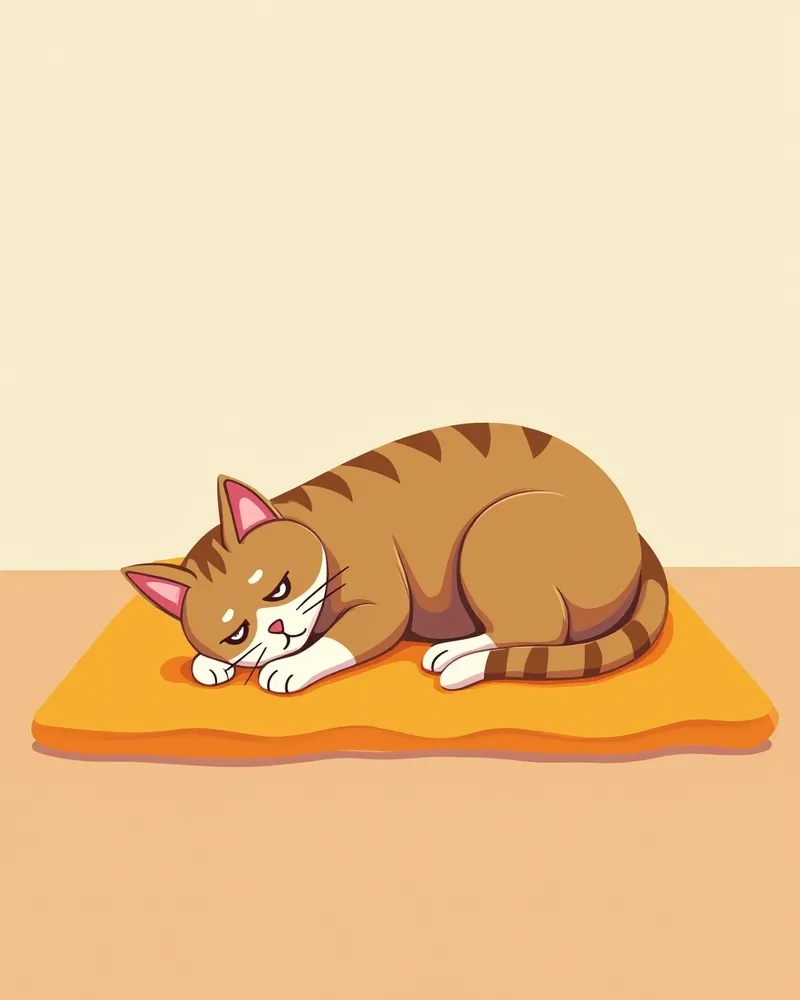 피로해 보이는 노령 고양이 — 전신 질환의 가능성