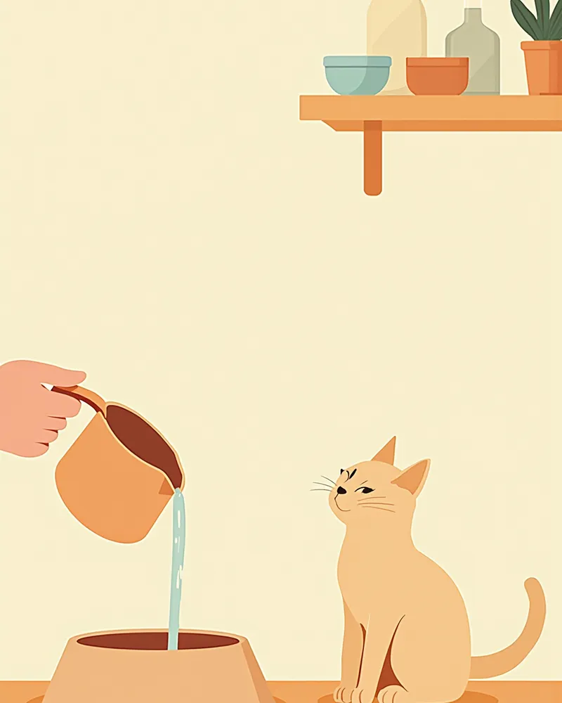 계량컵으로 물 재는 모습