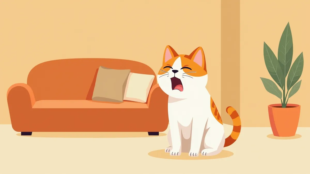 밤에 크게 울고 있는 노령 고양이