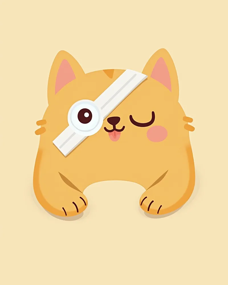 수술 후 회복 중인 고양이 사진