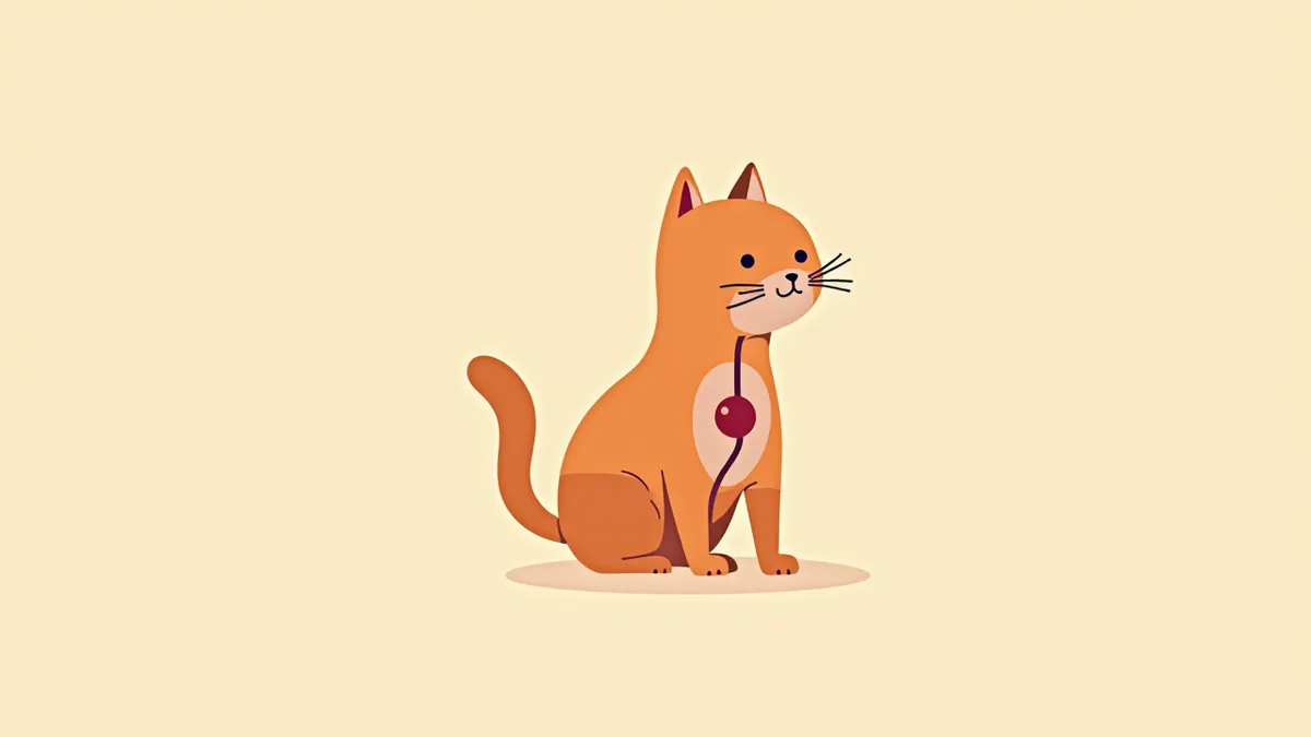 고양이 대동맥에서 혈전이 막힌 해부도