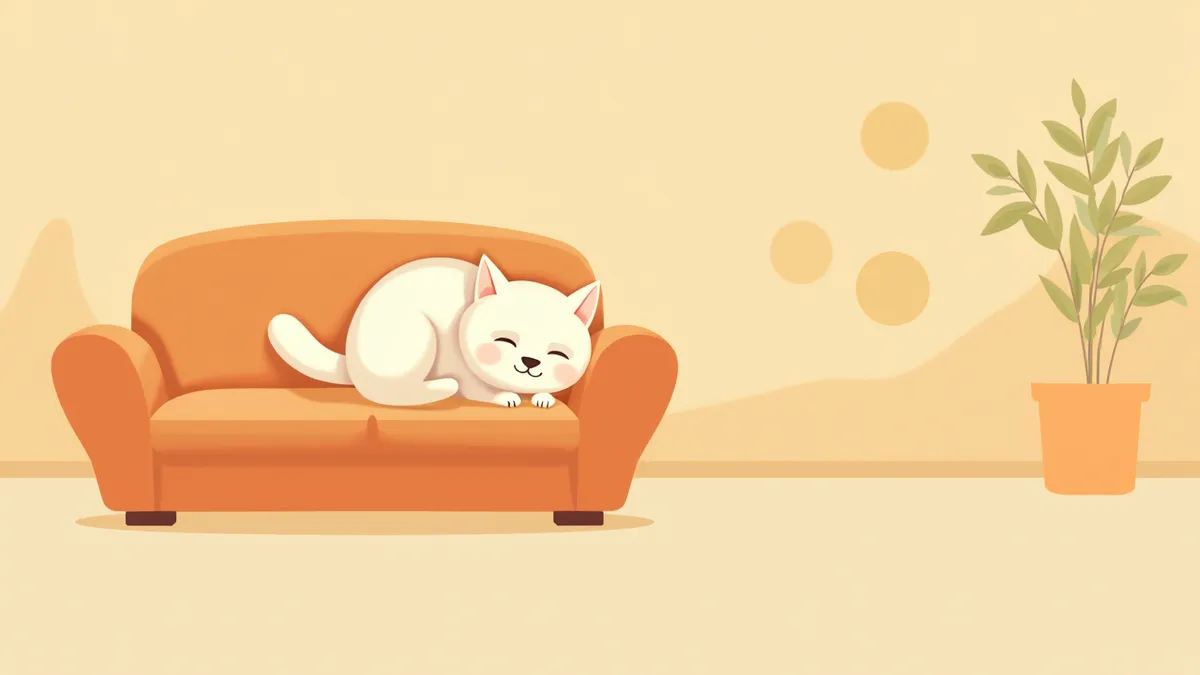 실내 소파에서 편안하게 쉬고 있는 고양이