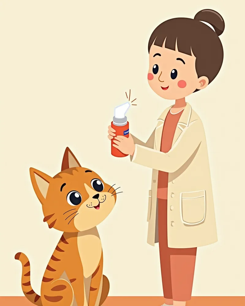 고양이 천식 치료 — 스페이서와 마스크로 흡입기 투약하는 방법