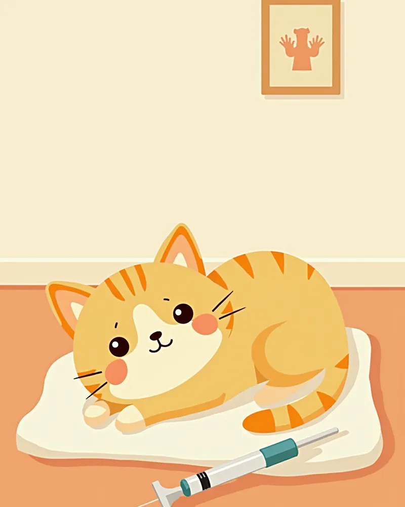 고양이 헤르페스바이러스 호흡기 치료 중: 조용한 환경에서 휴식 중인 고양이
