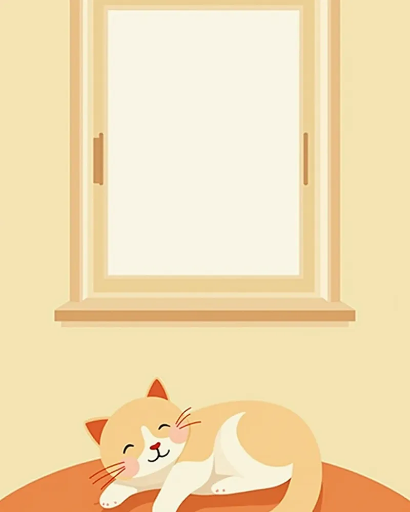 조용한 방에서 창밖을 바라보는 평온한 고양이
