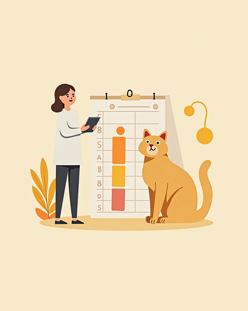 고양이 림프종 치료 일정표를 확인하는 수의사