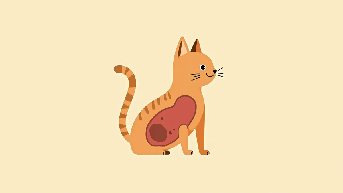 고양이 흉강 내 액체가 축적된 해부학적 도해