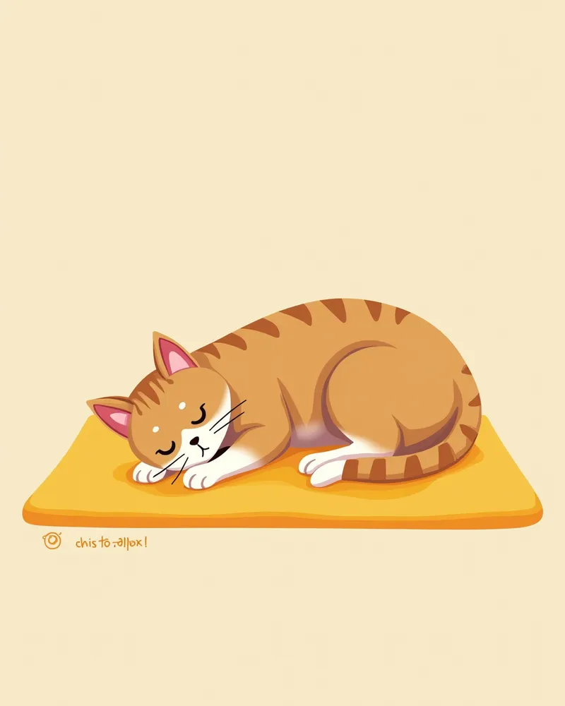 예방접종 후 편안히 쉬고 있는 고양이