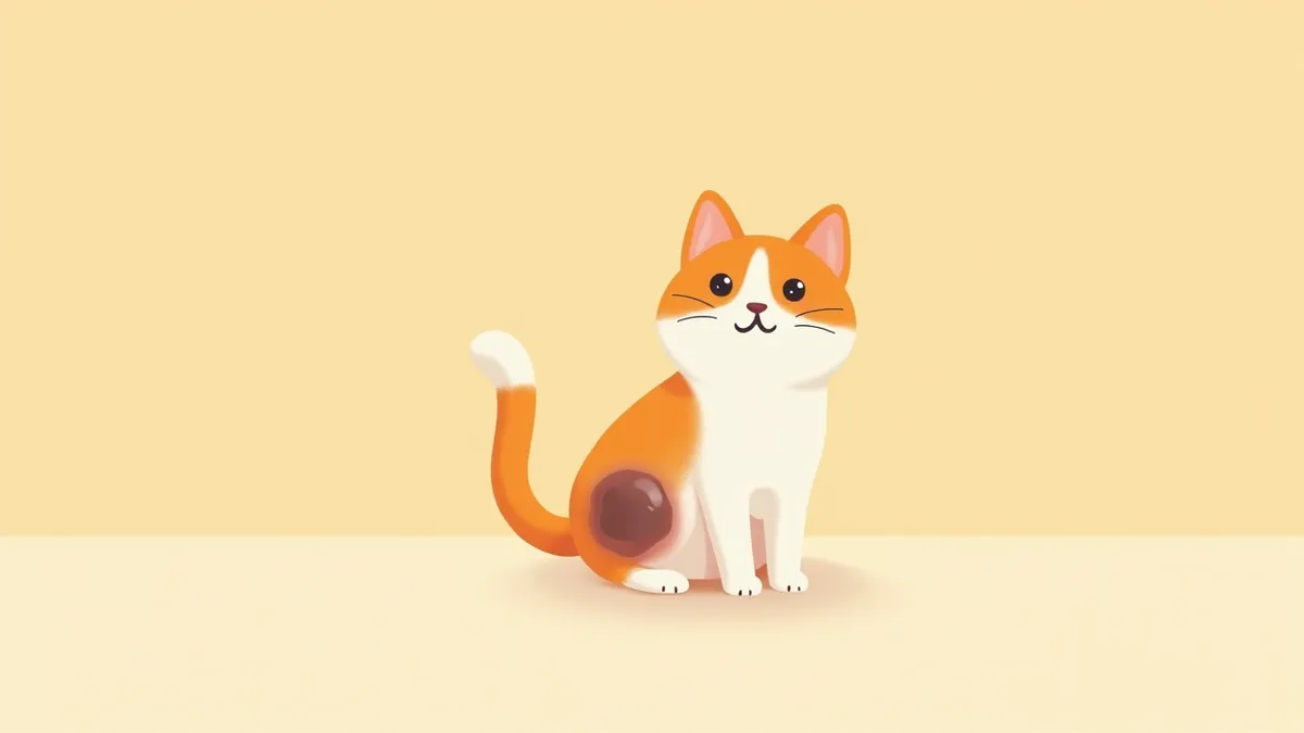 고양이 측면에 있는 커진 종양