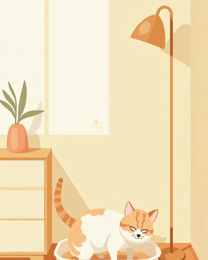 화장실에 들어가는 고양이