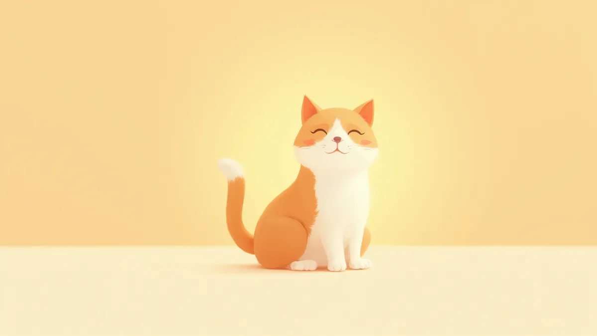 희망적인 표정으로 앉아있는 고양이