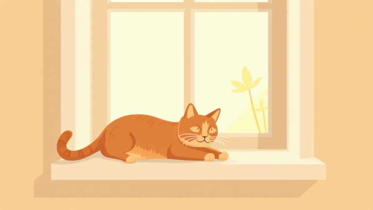 창가에서 편안히 쉬고 있는 고양이