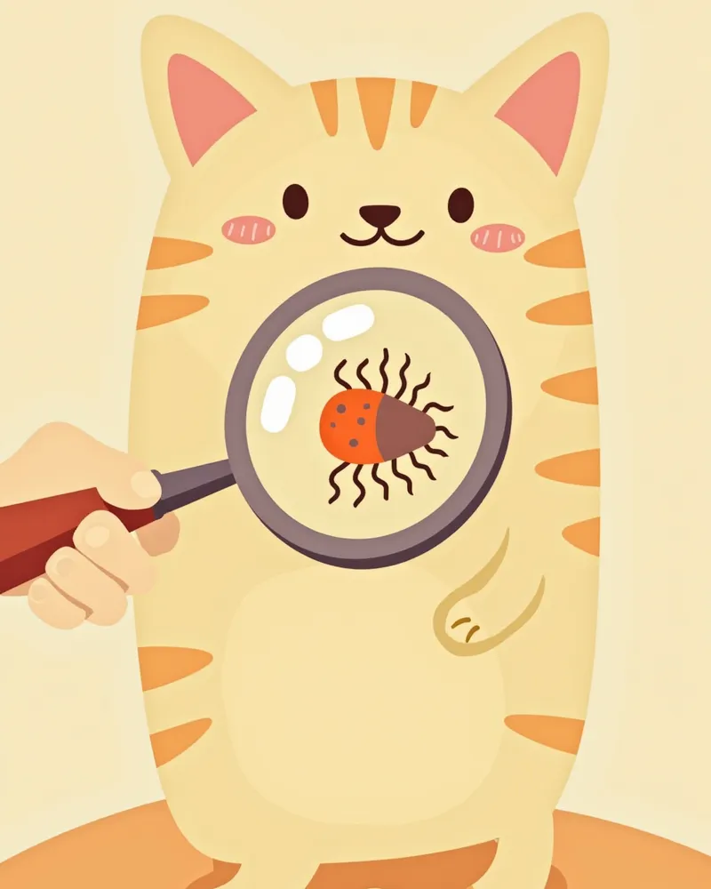 고양이 털에 붙은 벼룩 알과 배설물의 확대 이미지