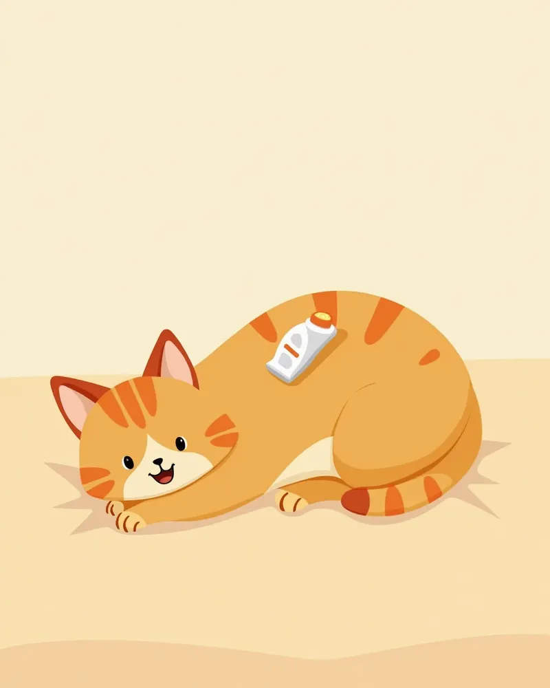 수의사 처방 약을 바르고 있는 고양이