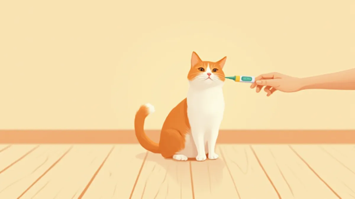 고양이 목 뒤쪽에 스팟온 예방약을 점적하는 모습