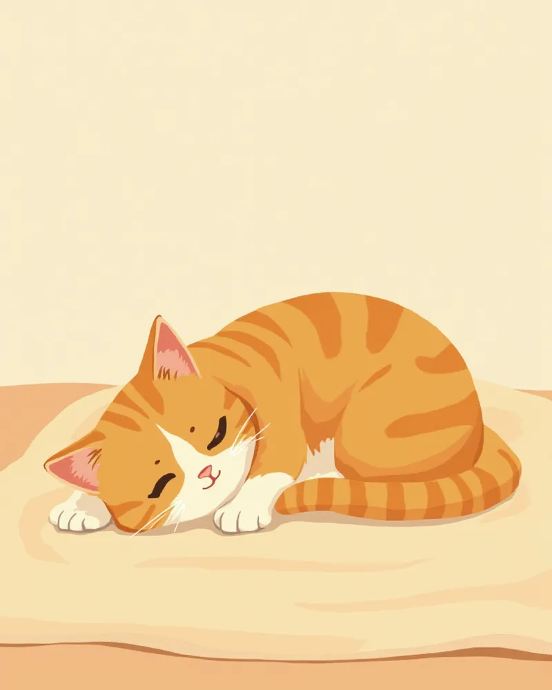 무기력하게 누워 있는 고양이