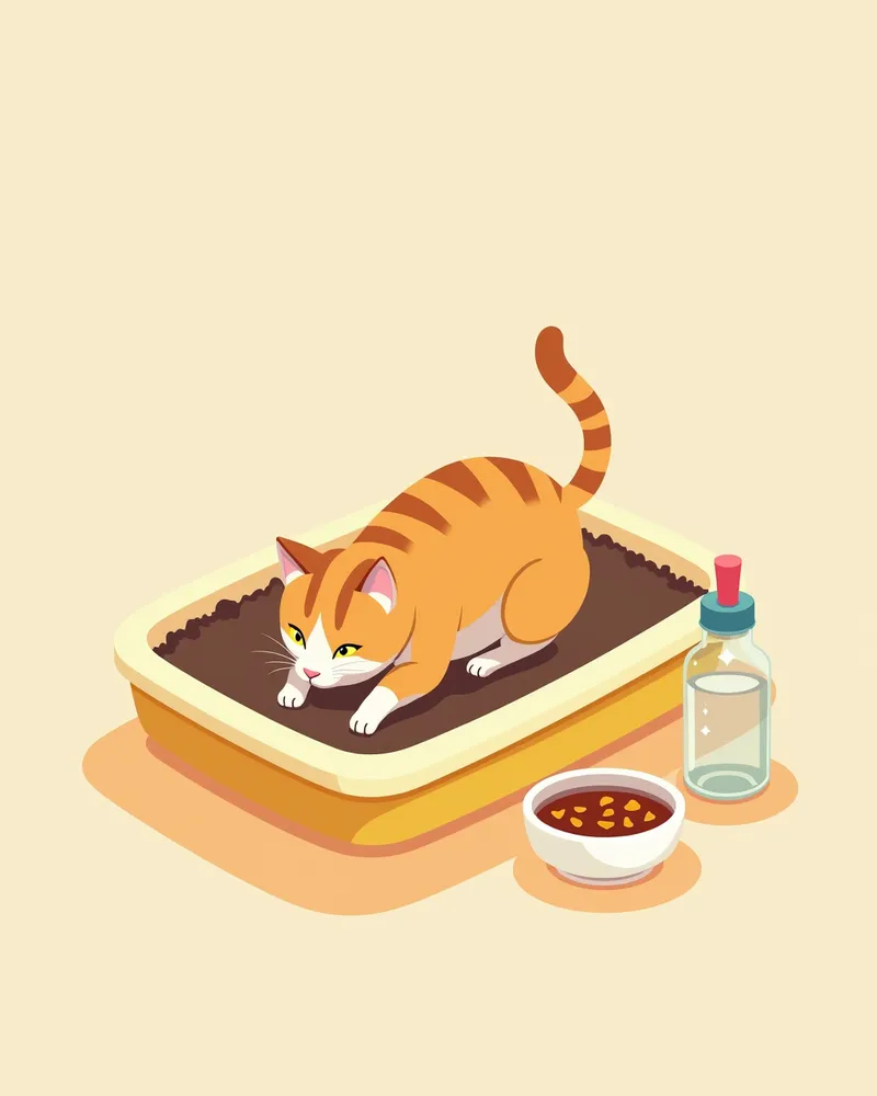 청결한 환경에서 식사하는 고양이