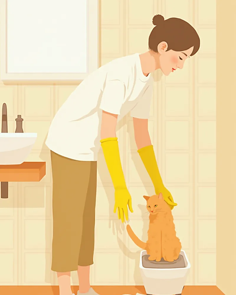 고양이 화장실 소독 — 지알디아 재감염 예방