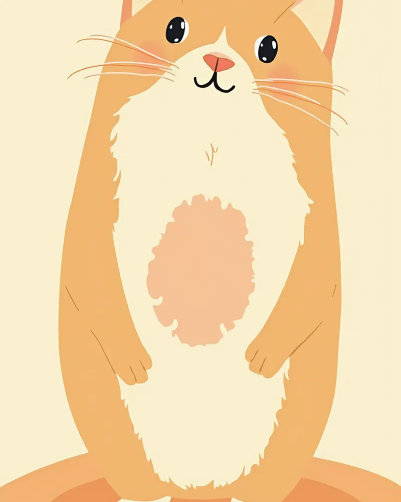 과도 그루밍으로 배 부위 털이 얇아진 고양이