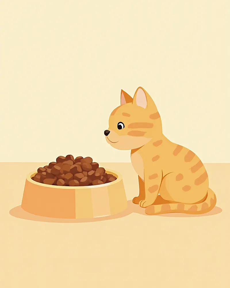 식이섬유가 포함된 고양이 사료와 건강한 고양이