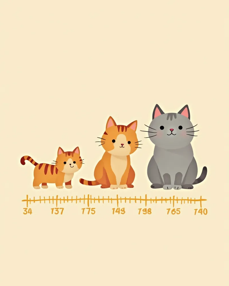 연령대별 고양이 건강검진 주기를 나타내는 일러스트