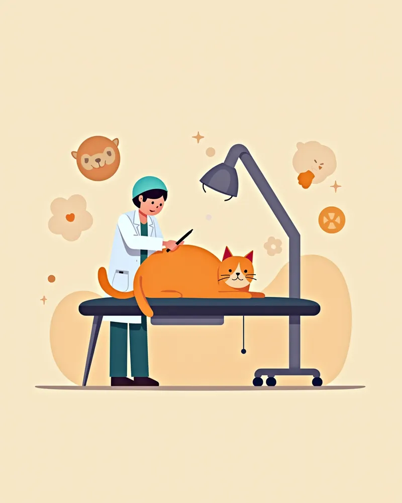 노령 고양이 복부 초음파 심화 검진 모습