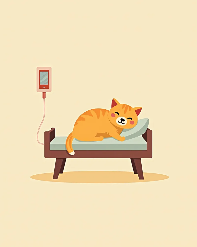 병원에서 정맥주사를 받는 고양이