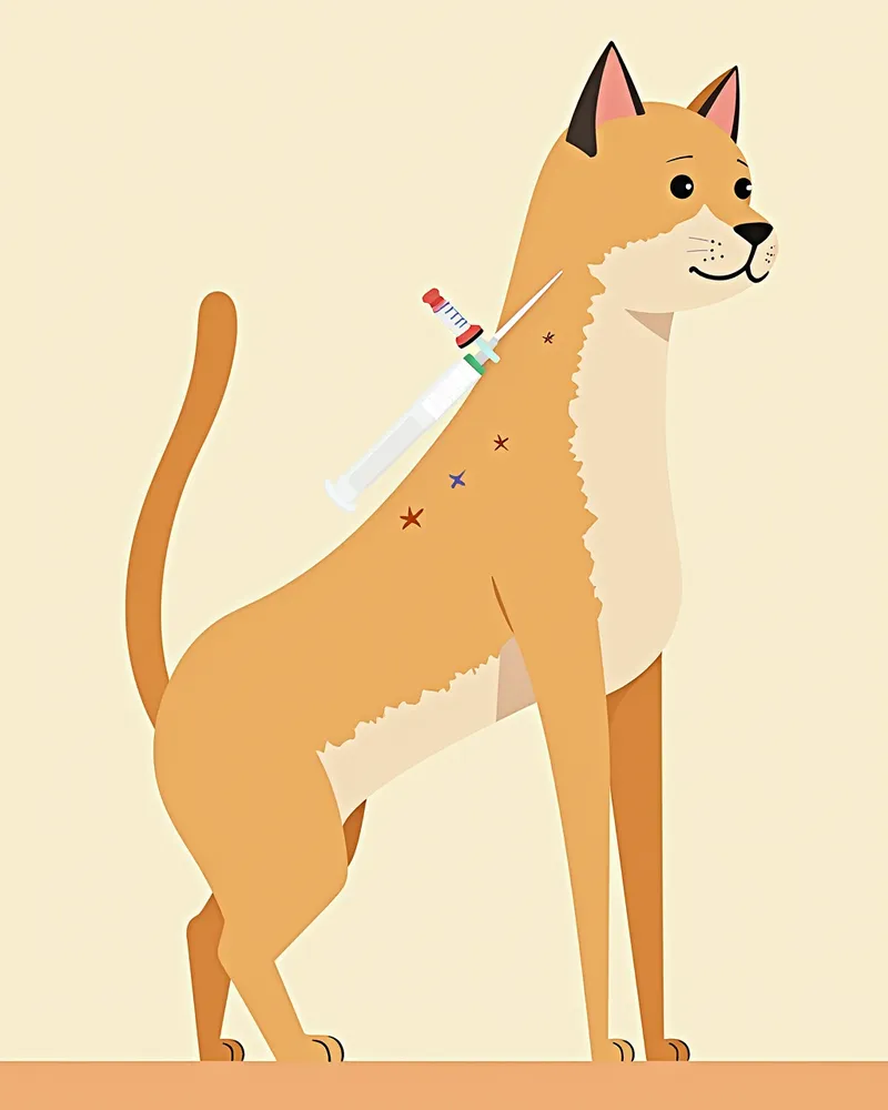 간 보호제 주사 중인 고양이