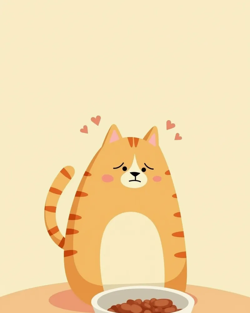 고양이가 식욕 부진을 겪고 있는 스트레스 상황