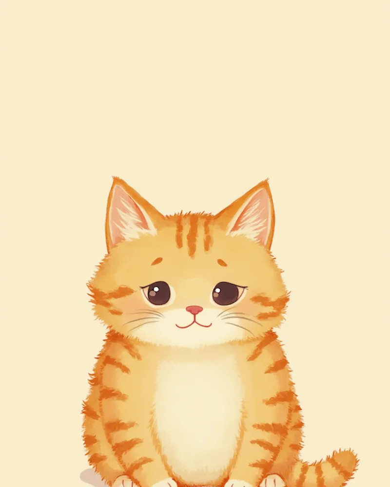 황달과 무기력이 보이는 고양이 일러스트
