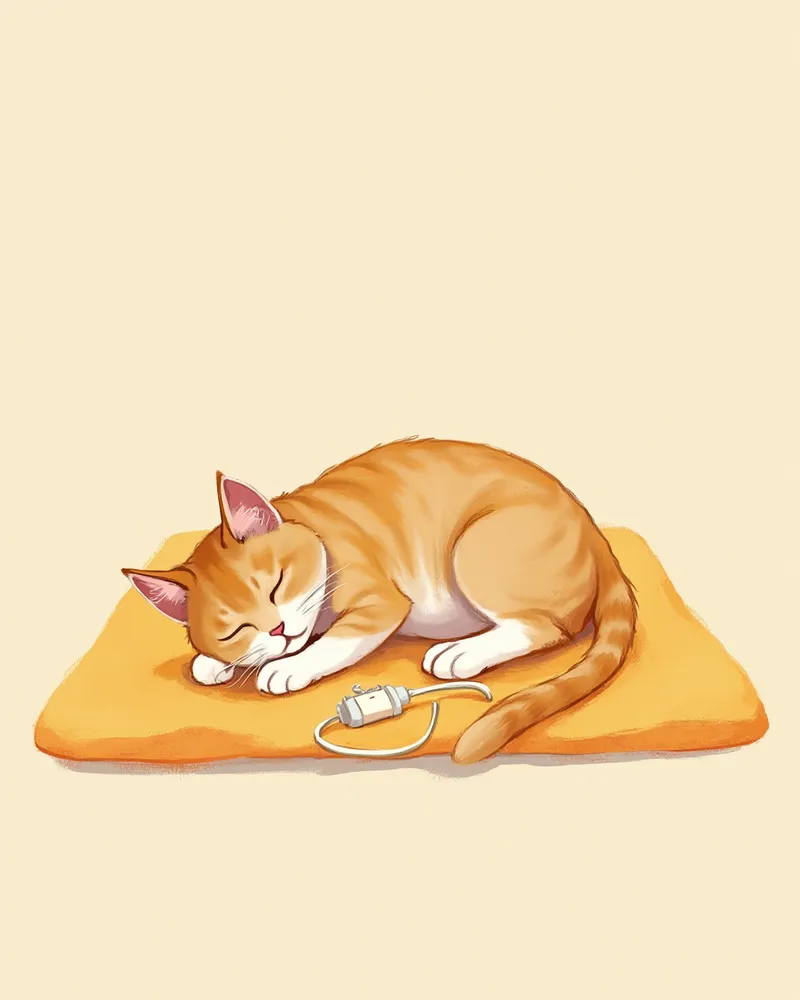 급식관을 통해 회복 중인 고양이
