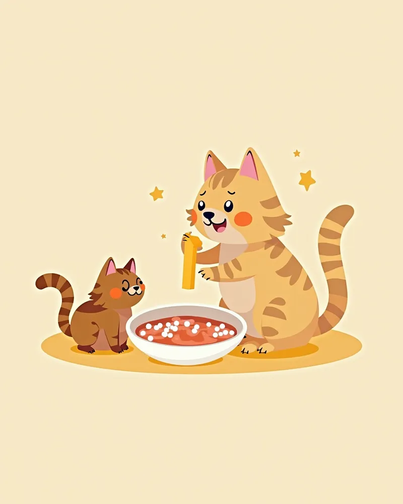 고양이에게 약을 주는 모습