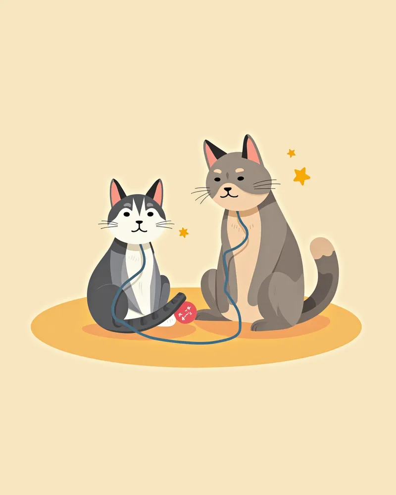 수의사가 고양이 다리에 도플러 혈압계를 사용하는 모습, 조용한 진료실 배경