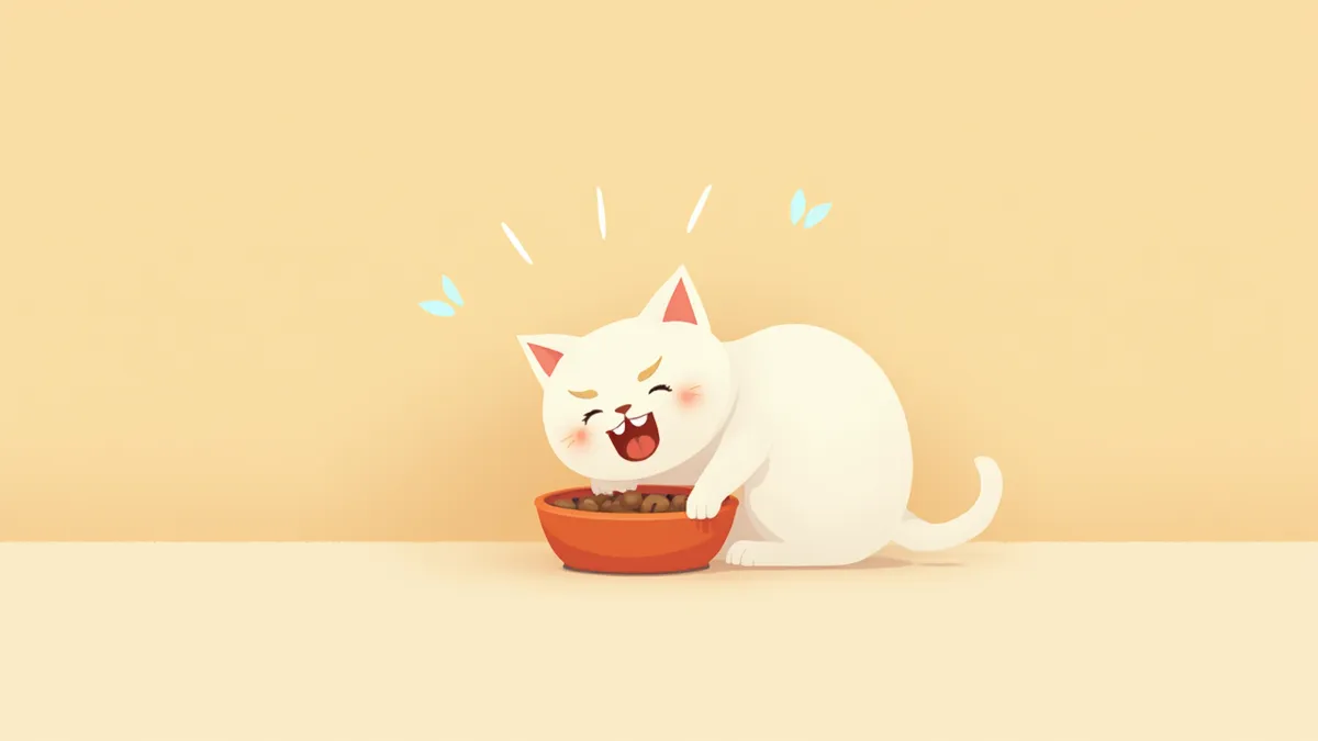 식욕은 왕성하지만 마른 시니어 고양이