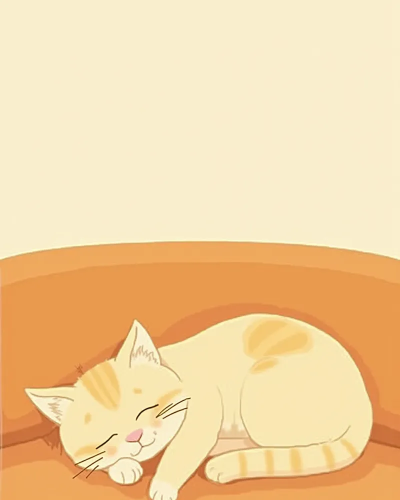 무기력하게 웅크리고 있는 고양이