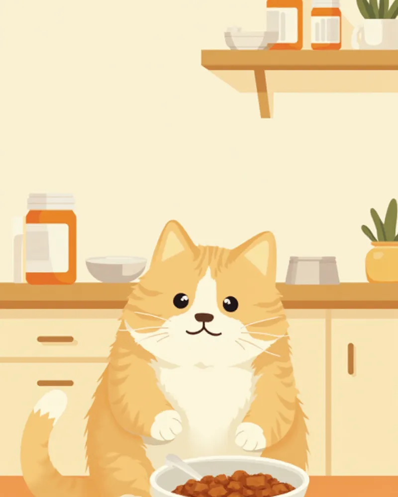 처방 사료와 약물이 놓인 모습