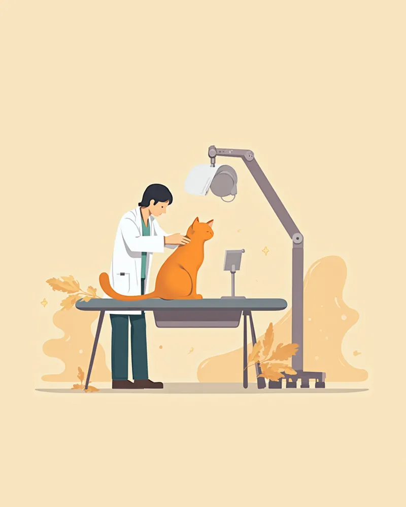 초음파 검사를 받는 고양이