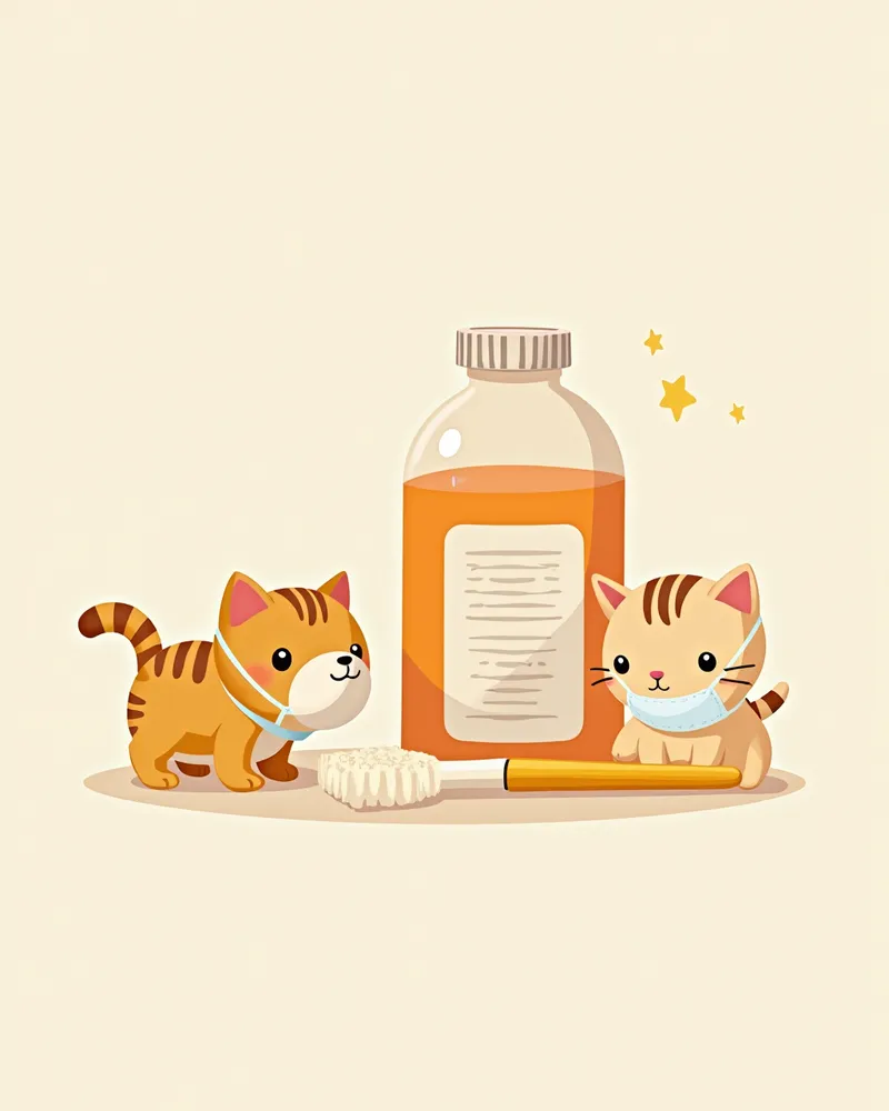 고양이 흡입 치료용 장비 세트