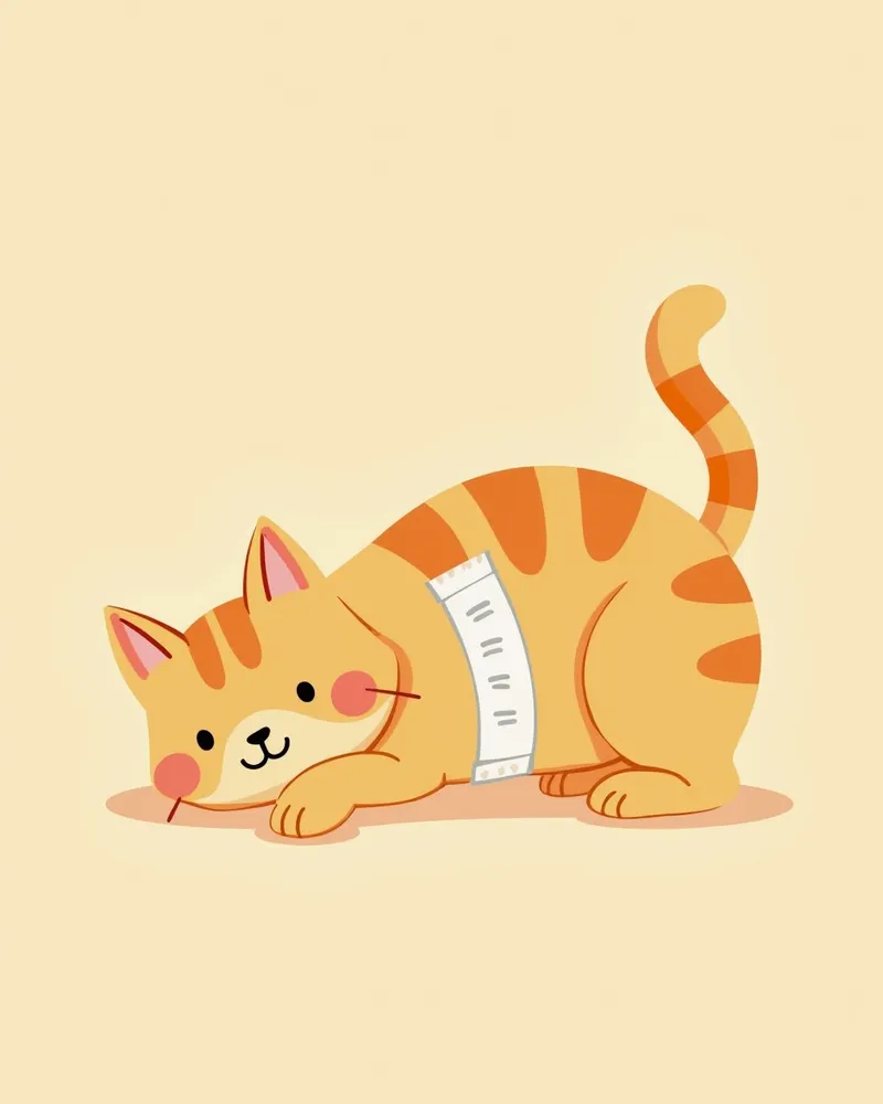 고양이 인슐린종 수술 후 회복 중인 모습