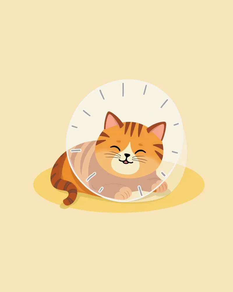 눈 수술 후 회복 중인 고양이의 사진
