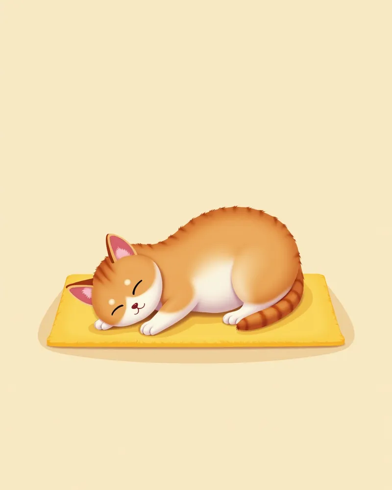 복부가 부푼 새끼 고양이 사진