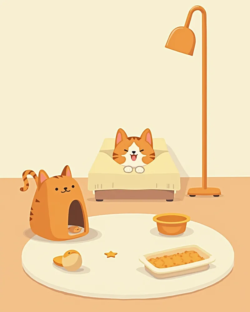 깨끗한 고양이 방 사진