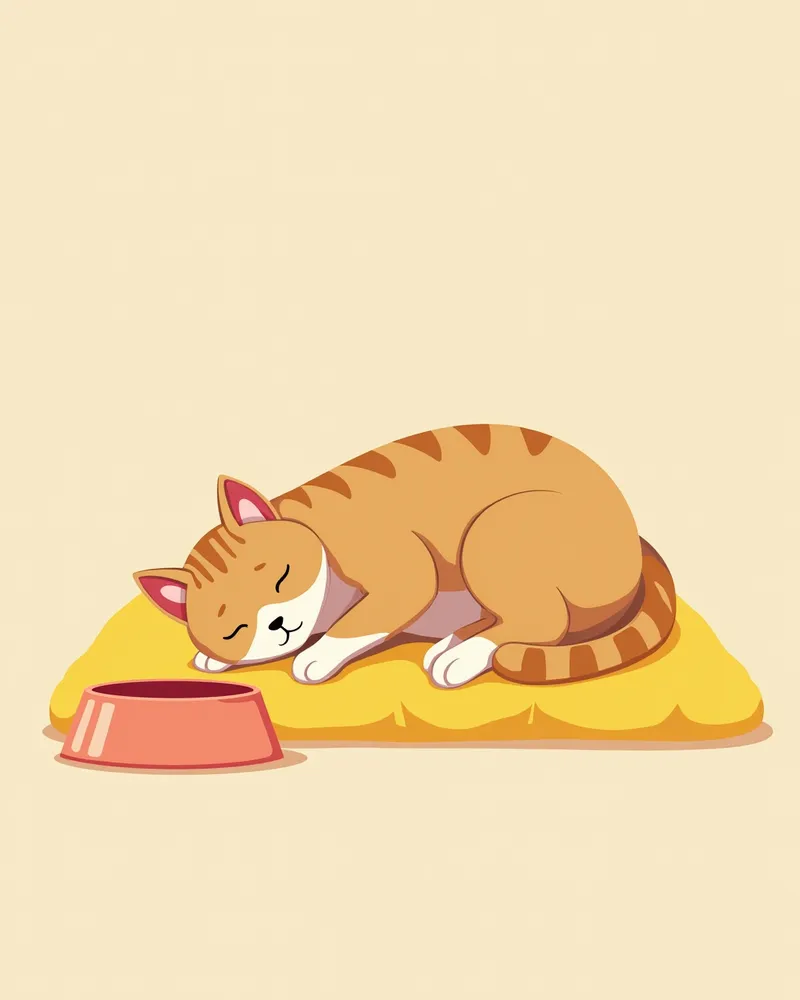 예방접종 후 편안히 쉬는 고양이