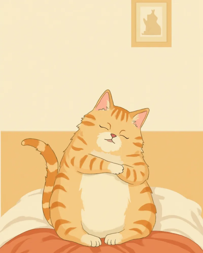 보호자 무릎 위에서 꾹꾹이를 하는 고양이