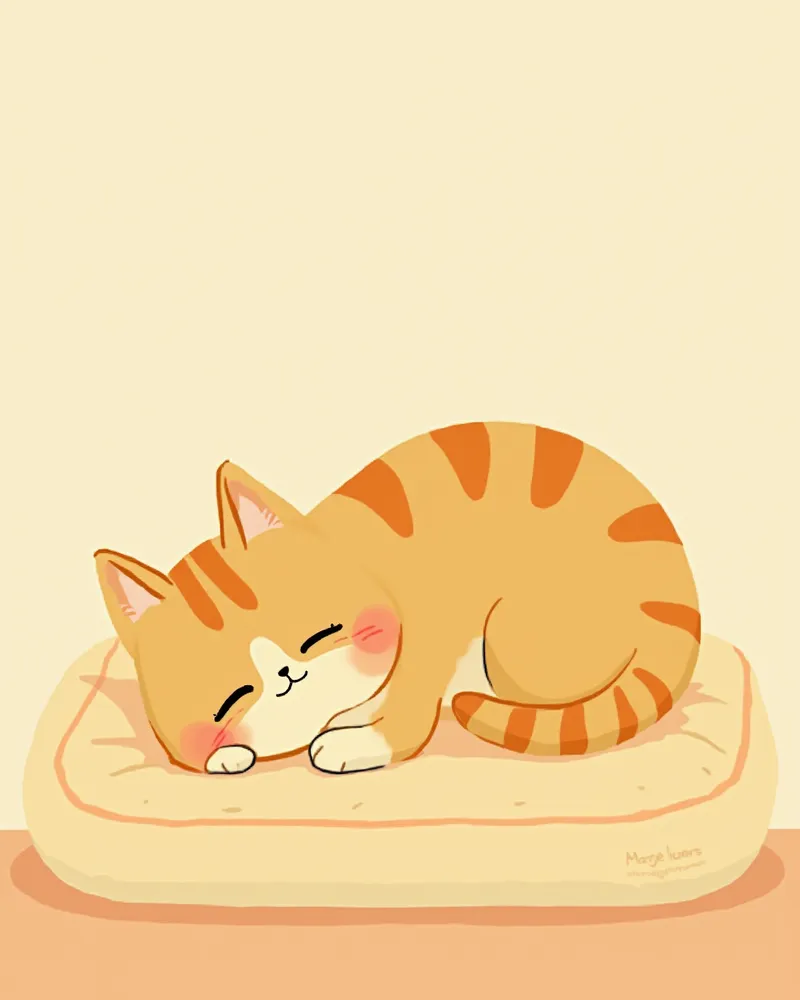 행복해하며 꾹꾹이를 하는 고양이