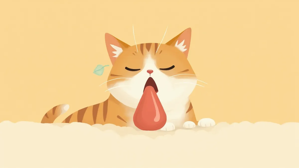 입을 벌리고 가쁘게 숨 쉬는 고양이