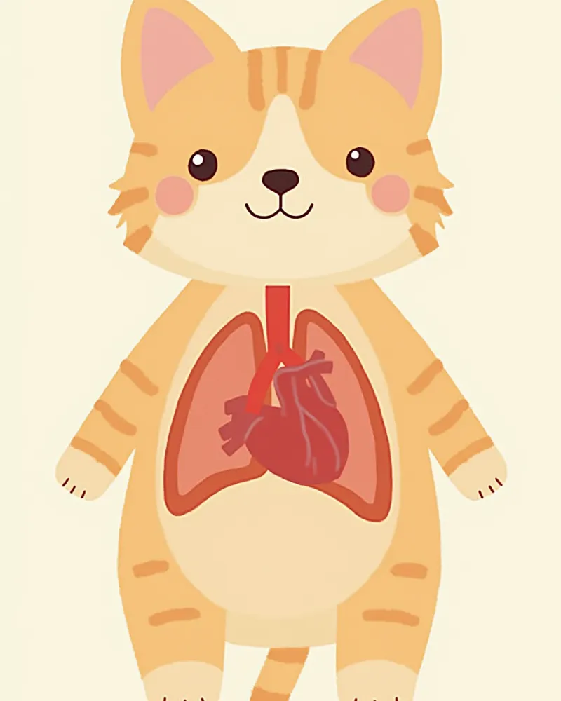 고양이 흉강 구조 설명 일러스트